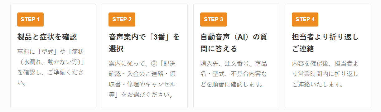 受け付けの流れ
