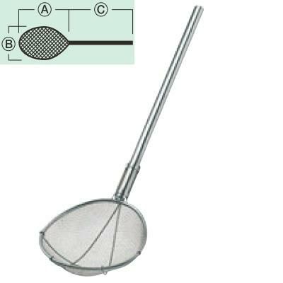 すくいあみ TS 18-8 パイプ柄スイノー型給食用スクイ網短柄 2.5