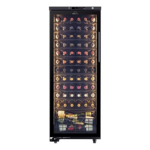 ST-209GL(BK)【フォルスタージャパン】ブラック ロングフレッシュ 74本収納 左開き 傾斜ラック標準装備 日本製 2024年モデル 幅597×奥行600×高さ1573mm 