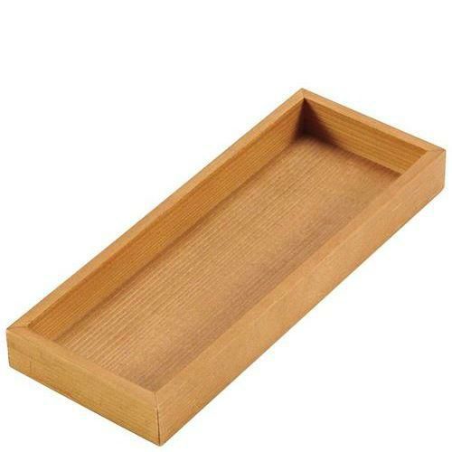 木製 浅型 千筋カトラリーボックス 薄茶