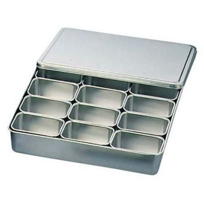 クローバー 18-8 調味料入バット 12ヶ入角 00号