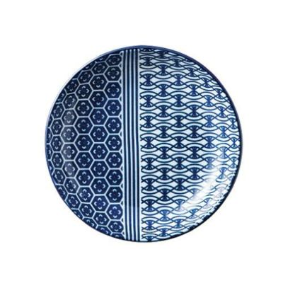 古青藍 藍波花 10cm丸皿