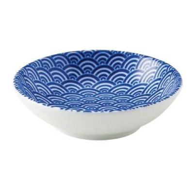青海波 青 9.5cm浅ボウル