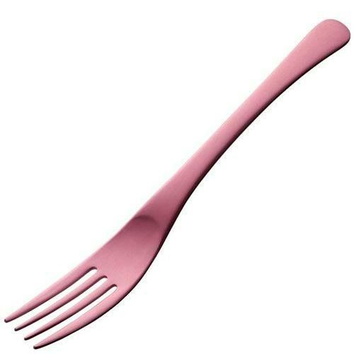アルミ デザートフォーク アルマイト ピンク加工(1個箱)