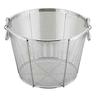 UK 18-8 補強付パンチング平底深型揚ゲザル 48cm