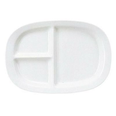 テクノライト 12" 三つランチ皿 (SILKY BONE) /グループM