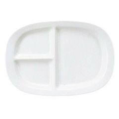 テクノライト 12" 三つランチ皿 (SILKY BONE) /グループM