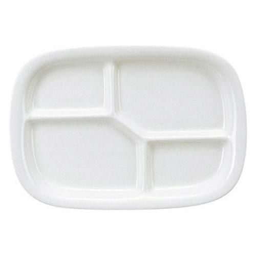 テクノライト 12" 四つランチ皿 (SILKY BONE) /グループM