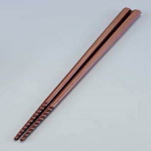六角 トルネード箸 すべり止め付 22．5cm ブラウン PM－106