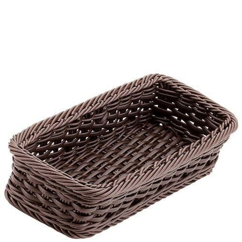 PPラタン カトラリーバスケット 大(4人用)ダークブラウン CB－011－DBR
