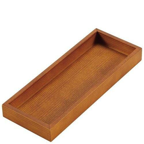 木製 浅型 千筋カトラリーボックス 茶