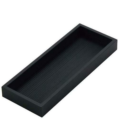 木製 浅型 千筋カトラリーボックス 黒