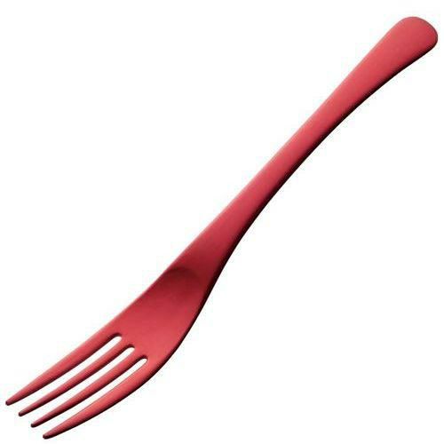 アルミ デザートフォーク アルマイト レッド加工(1個箱)