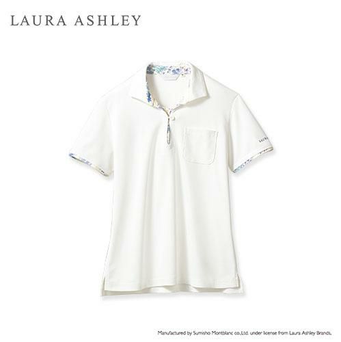 ニットシャツ レディス オフホワイト/アメリ ブルー LW203-13