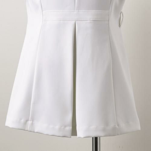 ナースワンピース 半袖 オフホワイト/アメリ ピンク LW401-12