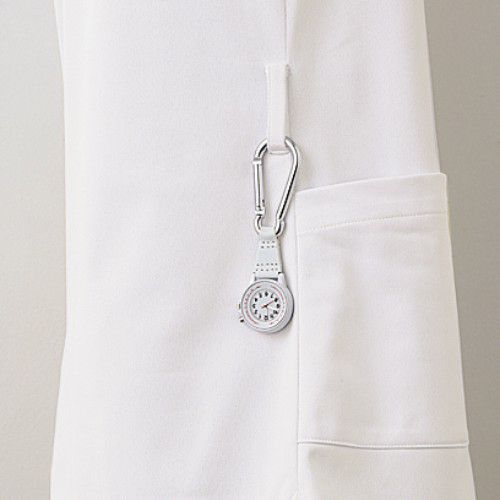 ナースワンピース 半袖 オフホワイト/アメリ ピンク LW403-12