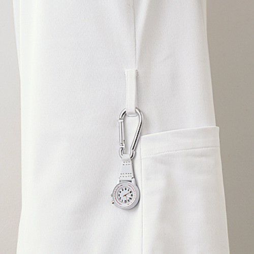 スクラブ レディス 半袖 オフホワイト／アメリ ピンク LW603-12