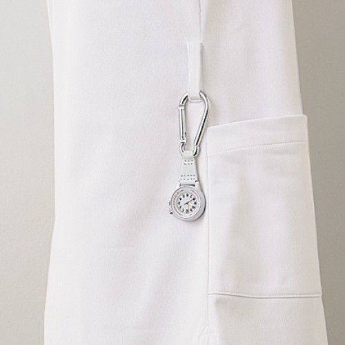 ナースジャケット 半袖 オフホワイト/アメリ ピンク LW802-12