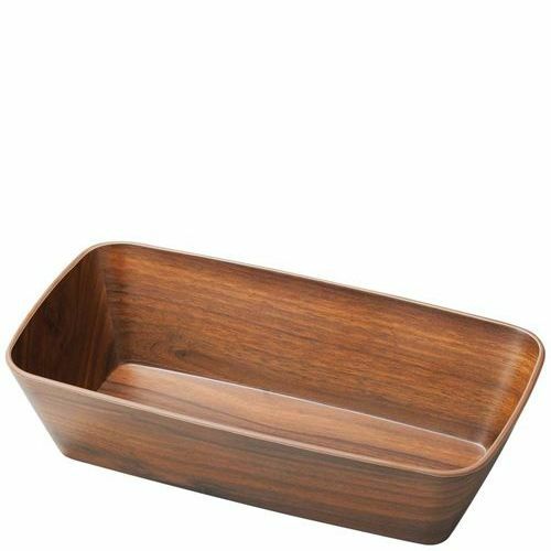 メラミン 耐熱 レクタングルボール ダークウッド L 1202613