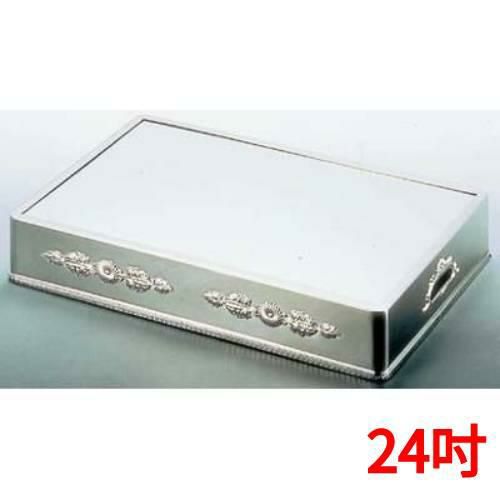 18-8 菊模様角ミラープレート 24吋