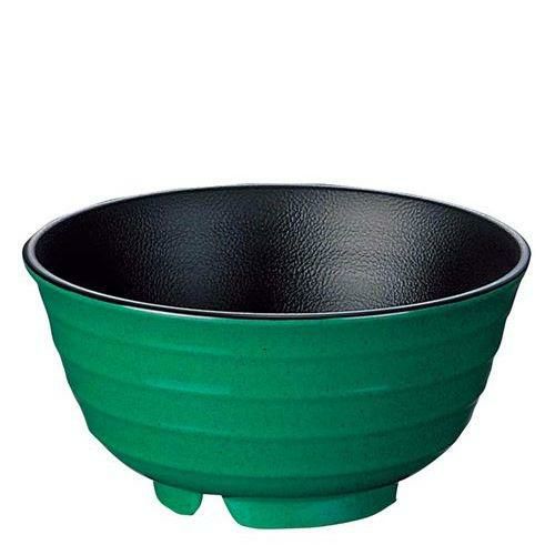 メラミン 小 うどん鉢 グリーン内黒 773－GB