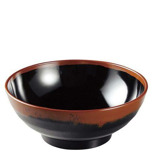 メラミン和食器 長次郎窯 そば丼 AN－70 特大 B内黒