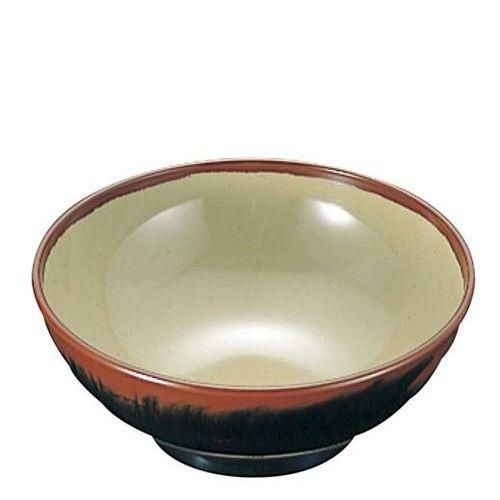 メラミン和食器 長次郎窯 そば丼 AN－64 小 G内若草