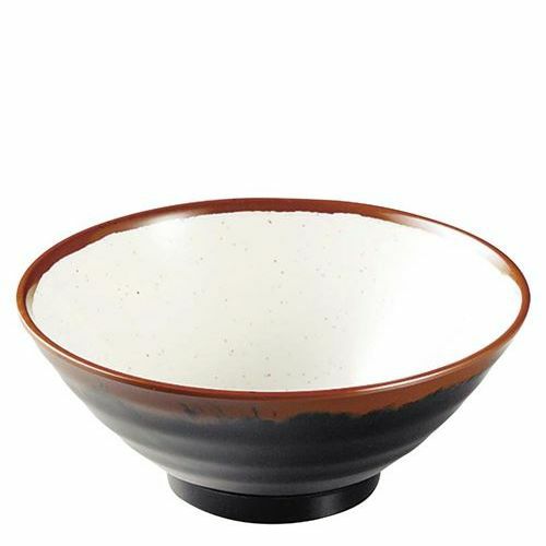 メラミン和食器 長次郎窯 そば丼 AN－64 小 W内白