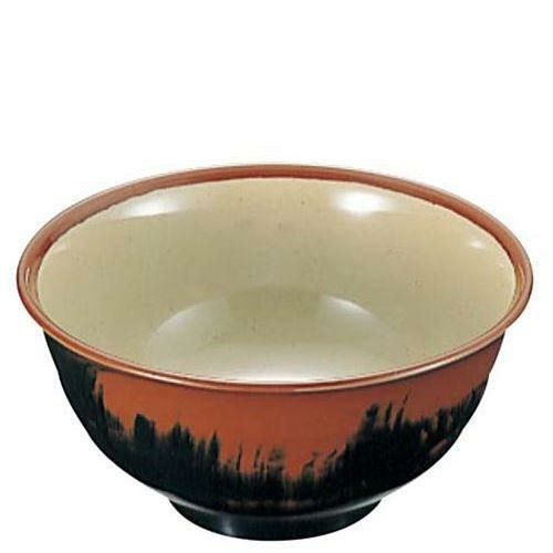 メラミン和食器 長次郎窯 羽反り丼 AN－60 大 G内若草