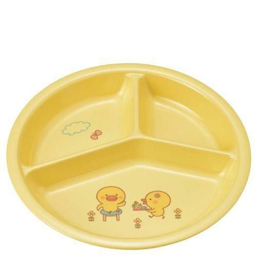 メラミン 子供食器 ひよこぐみ 三つ仕切皿 小 イエロー J25HIY