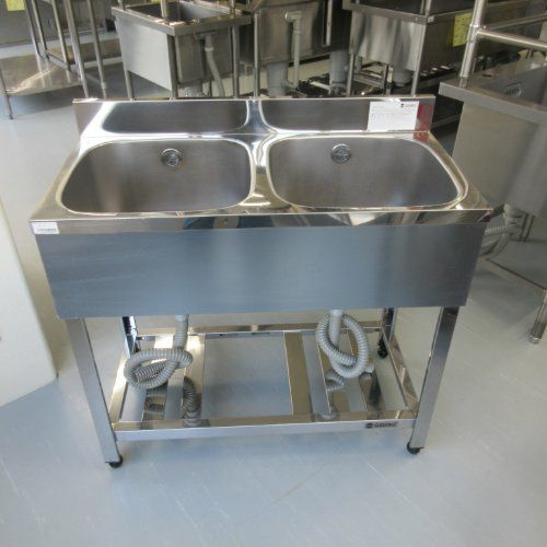 中古】二槽シンク BGあり 東製作所(アズマ) 幅900×奥行450×高さ 中古】二槽シンク BGあり 東製作所(アズマ) 幅900×奥行450×高さ