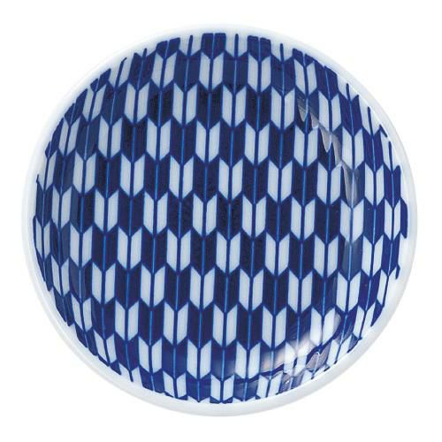 矢絣 青 13cm丸皿