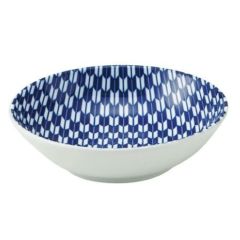 矢絣 青 13.5cm浅ボウル