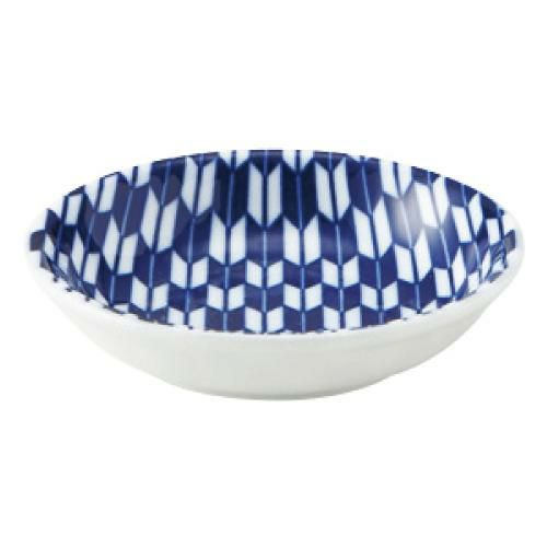 矢絣 青 8cm浅ボウル