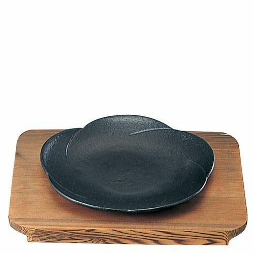 SN 鉄 和風ステーキ皿 焼杉 梅 15cm