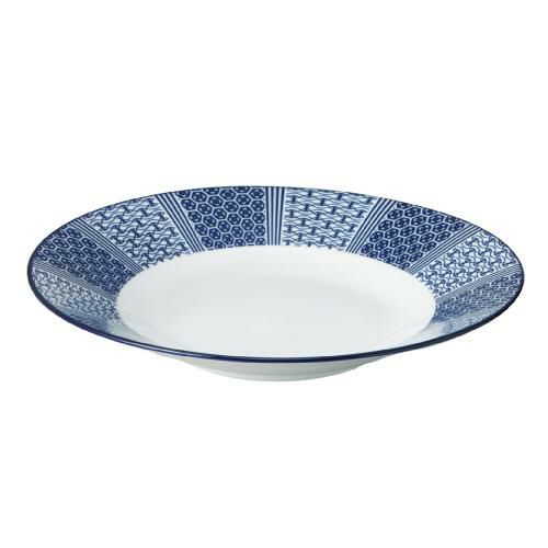 古青藍 藍波花 27.5cm浅鉢