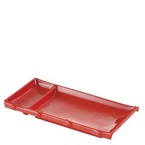 メラミン シンプルシリーズ 角仕切皿 SP－32R 赤