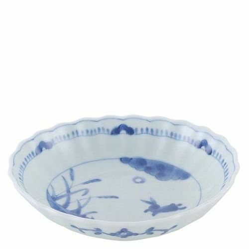 和食器コレクション 染うさぎ 楕円鉢