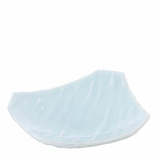 和食器コレクション 青白 波彫変形皿