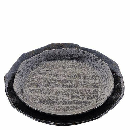 和食器コレクション 黒釉ソギ 丸皿4寸