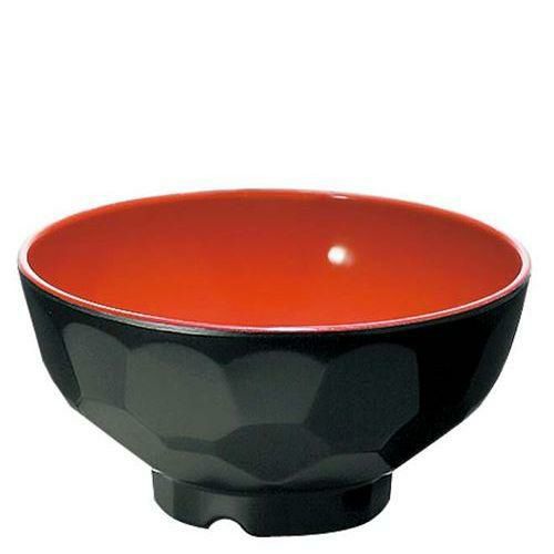 亀甲椀 小 黒内朱 B33 B／R メラミン