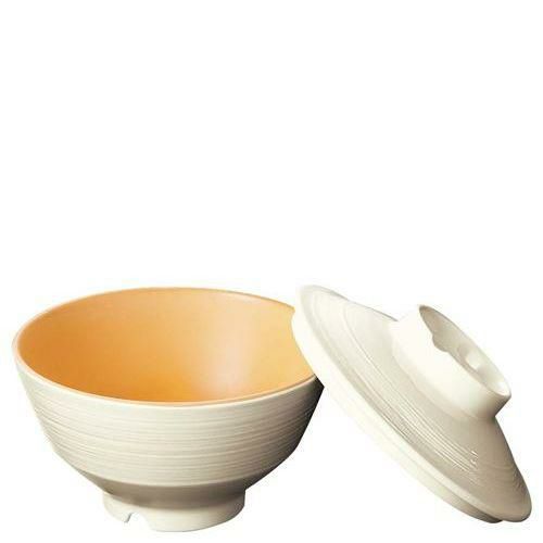 レンジアップメラミン食器 飯碗 小(身)乳白／オレンジ・C A105BRIOC