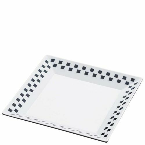 メラミン ツートンシリーズ スクエアプレート 黒 CH－11B