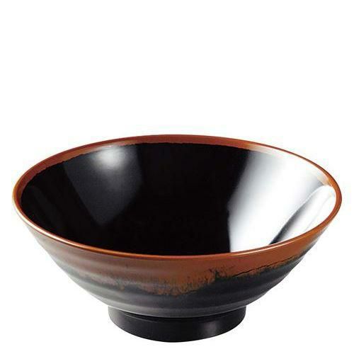 メラミン和食器 長次郎窯 そば丼 AN－65 大 B内黒