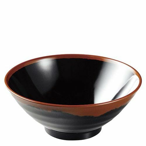 メラミン和食器 長次郎窯 そば丼 AN－64 小 B内黒
