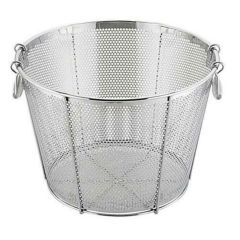 UK 18-8 補強付パンチング平底深型揚ゲザル 42cm