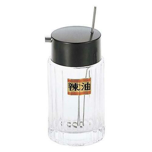 マドラー付ラー油入れ ＃786 ガラス製