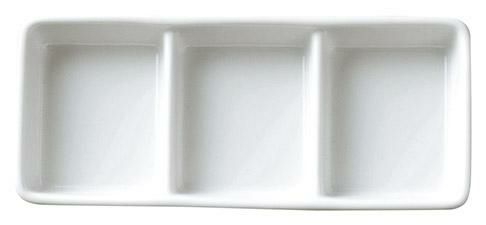 三つ仕切皿妃白