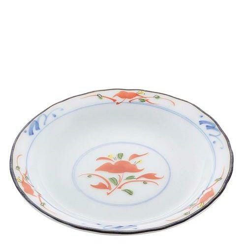和食器コレクション 赤絵花 丸皿3．5寸
