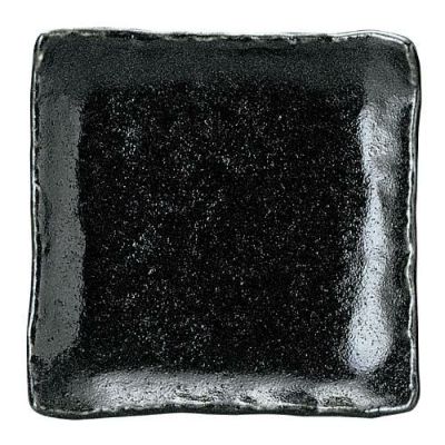 ゆず黒耀 石目4.3正角皿